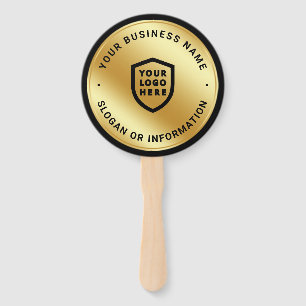 Abanico Logotipo comercial Minimalista Sencillo oro limp
