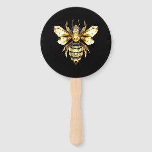 Abanico Logotipo de Relieve metalizado dorado falso poligo