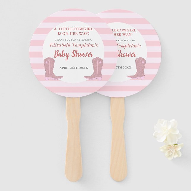 Abanico Los fans de Baby Shower en el País Vaquero (Anverso y reverso)