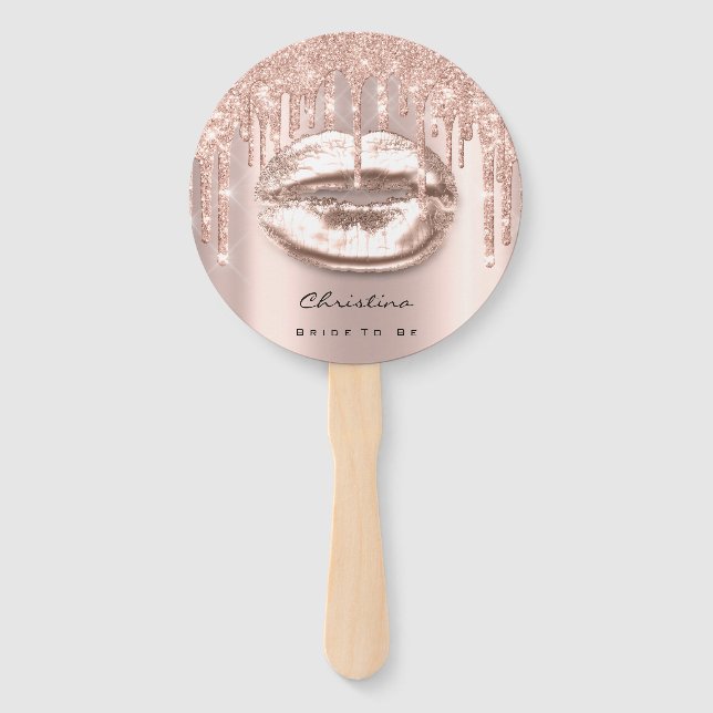 Abanico Los labios de beso dulce 16ª Rosa de ducha de novi (Reverso)