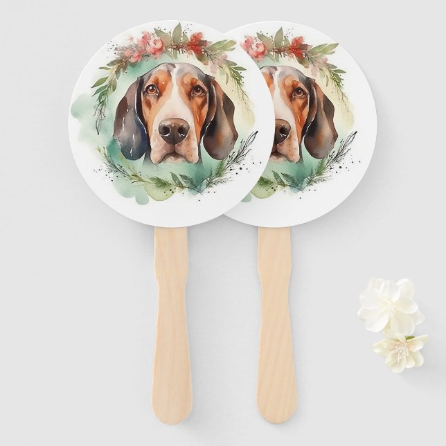 Abanico Los Navidades de Walker Wreath Festive Pup (Anverso y reverso)
