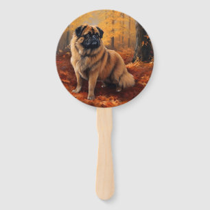 Abanico Los pekingeses en otoño se inspiran en las hojas