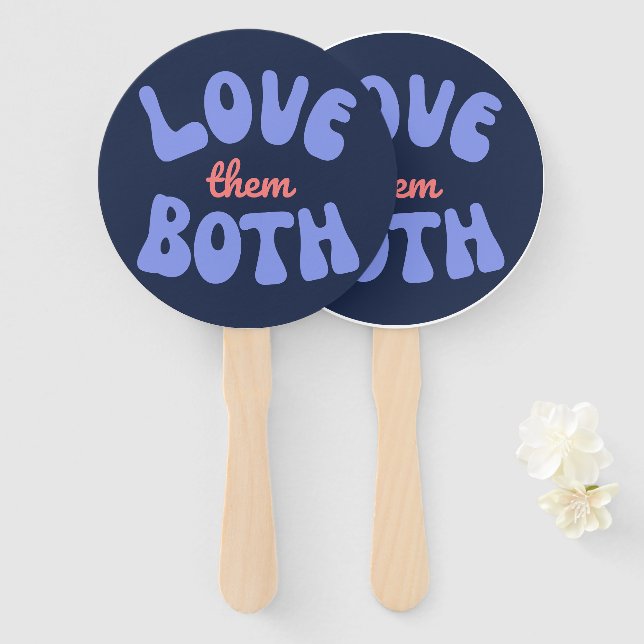 Abanico Los retro los aman a ambos progenitores por la vid (Anverso y reverso)