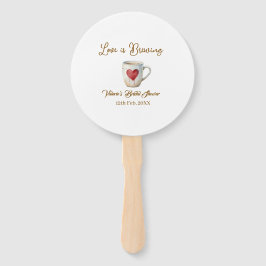 Abanico Love is Brewing white coffee mug heart bridal show