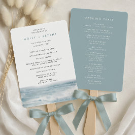 Abanico Low Tide Coastal Watercolor Wedding Program