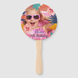 Abanico Luau Tropical Foftalmólogo de la mano de la foto