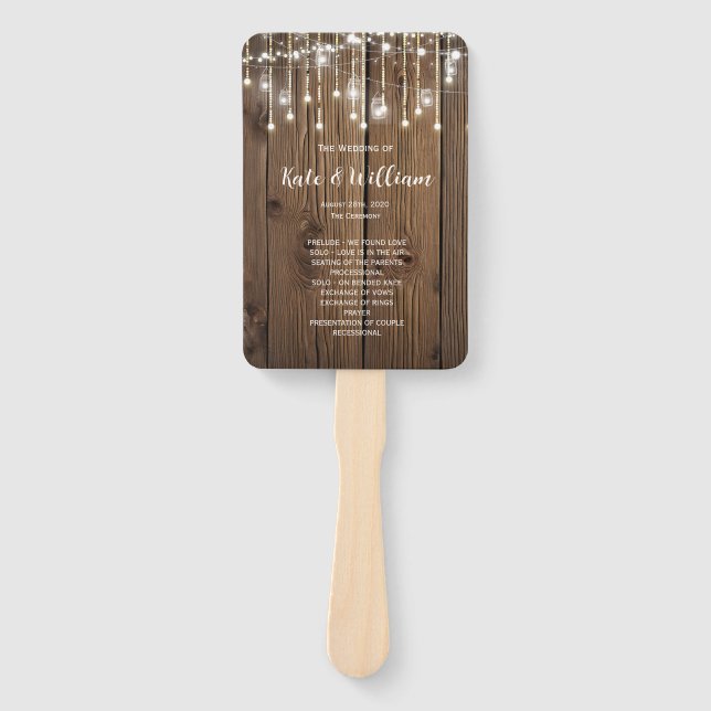 Abanico Luces de cuerdas de boda RUSTIC Country (Anverso)