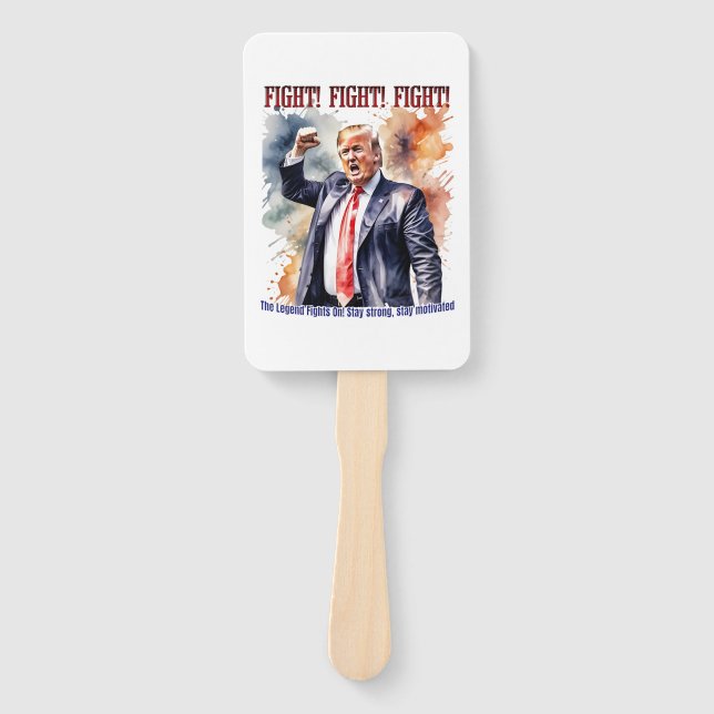 Abanico ¡Luchar! ¡Luchar! ¡Luchar! Leyenda de Trump (Anverso)