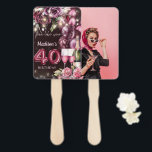 Abanico Luxury Wine 40th Birthday Photo<br><div class="desc">Diseño de lujo Magenta Wine Adulto Aniversario. En la colección Magenta Wine Adult Birthday se pueden encontrar productos que coinciden. Foto:Imagen de lookstudioen Freepik.</div>