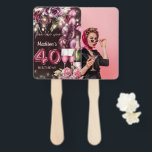 Abanico Luxury Wine 40th Birthday Photo<br><div class="desc">Diseño de lujo Magenta Wine Adulto Aniversario. En la colección Magenta Wine Adult Birthday se pueden encontrar productos que coinciden. Foto:Imagen de lookstudioen Freepik.</div>