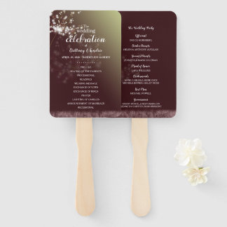 Abanico Magical Dandelions Burgundy Wedding Program