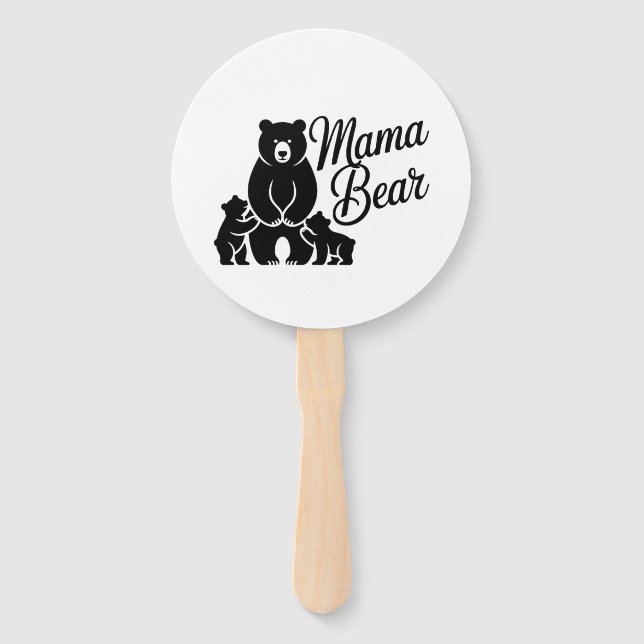 Abanico Mama Bear with Cubs Cute Family Bear (Anverso)