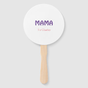 Abanico Mama feliz madres retro púrpura agregar texto nomb