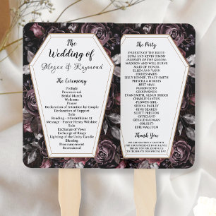 Abanico Mano del programa de ataúd de color negro Boda gót