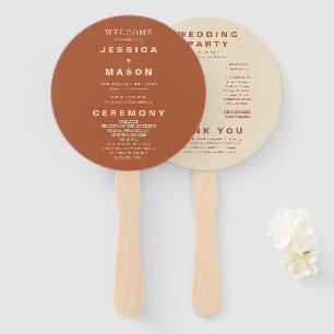 Abanico Mano del programa moderno Boho Earth Tone Circle W