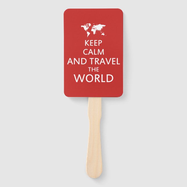 Abanico Mantener la calma y viajar por el mundo (Anverso)