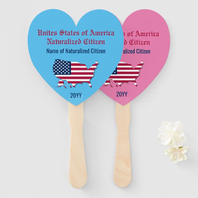 Abanico Mapa de bandera de EE.UU. personalizado Ciudadano  (Anverso y reverso)