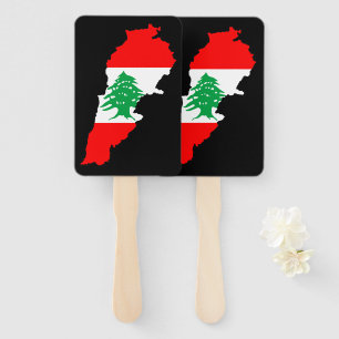 Abanico Mapa del Líbano con bandera