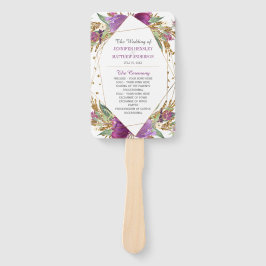 Abanico Marco geométrico Purpurina de oro de Ametilo Púrpu