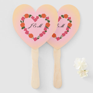 Abanico Mariage rose et orange Lot  10