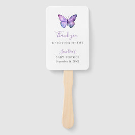 Abanico Mariposa Baby Shower Elegant Gracias Script