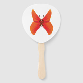 Abanico Mariposa de amapola roja naranja con su nombre