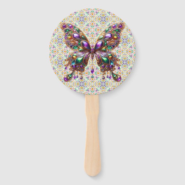 Abanico Mariposa de Mardi Gras (Anverso)