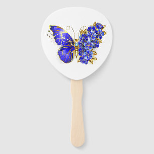 Abanico Mariposa Flor Zafiro
