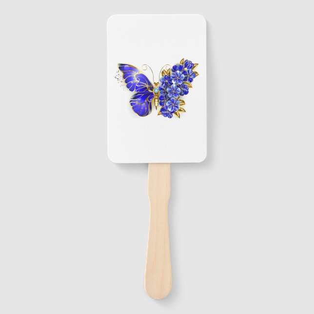Abanico Mariposa Flor Zafiro (Anverso)