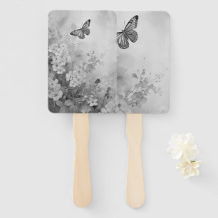 Abanico Mariposa negra y blanca