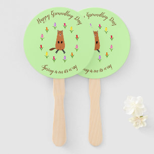 Abanico Marmota Linda y Flores de Tulipán Personalizadas