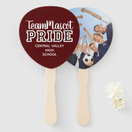 Abanico Maroon School Orgullo Mascota Nombre Hand Fan