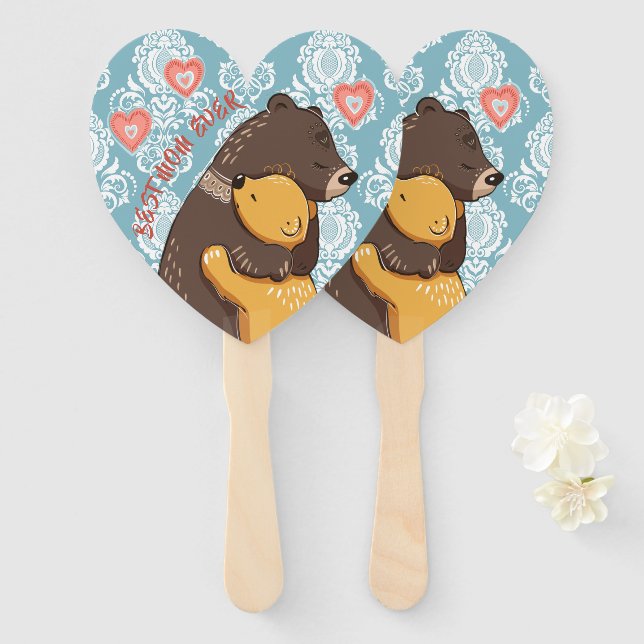 Abanico Mejor mamá jamás Hand Fan, mejor idea de regalo de (Anverso y reverso)