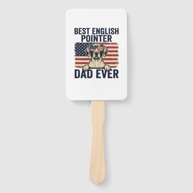 Abanico Mejor papá Pointer Inglés Patriótico Perro (Anverso)