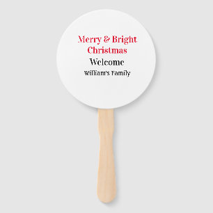 Abanico Merry Bright Navidades agregan nombre de familia a