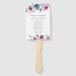 Abanico Midnight Blooms | Programa de Boda Personalizado