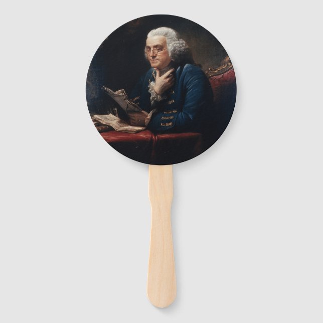 Abanico Miniatura del retrato, Benjamin Franklin Padre fun (Anverso)