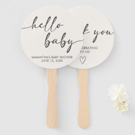 Abanico Minimalist Hello Baby Baby Shower
