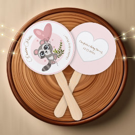 Abanico Minimalista Raccoon Baby Shower