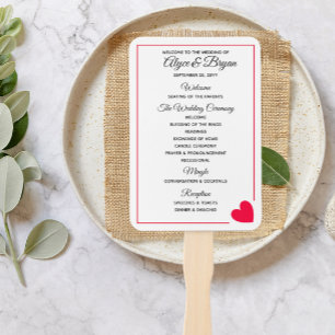 Abanico Mínimo programa moderno de bodas de San Valentín e