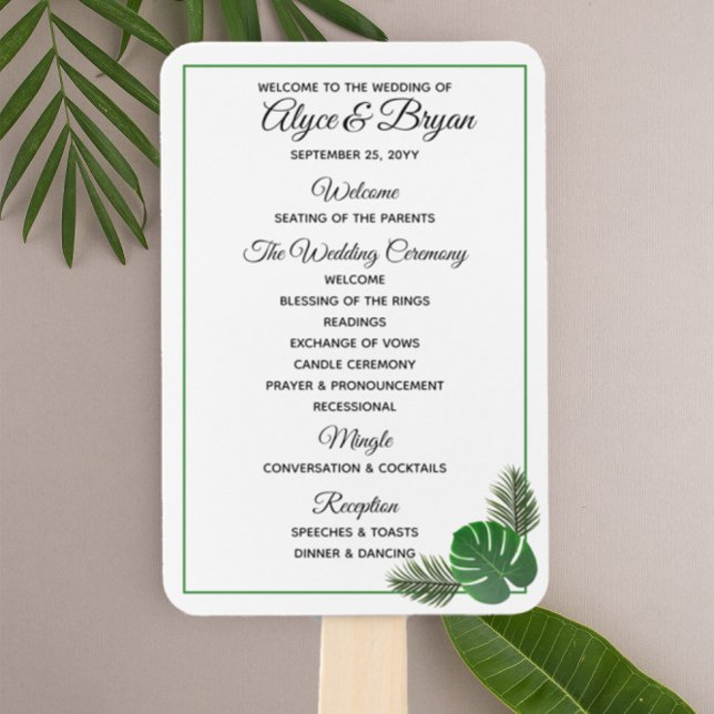 Abanico Mínimo programa moderno de bodas de vegetación tro (Subido por el creador)