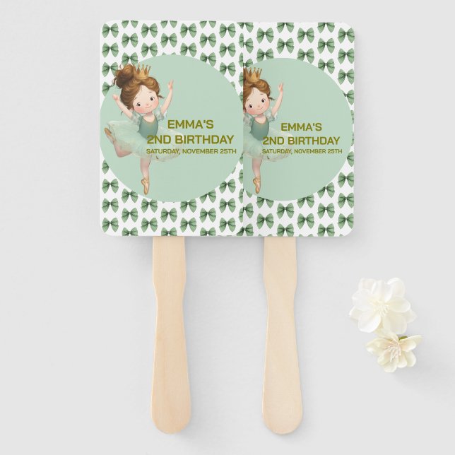 Abanico Mint Green Little Princess Ball Set of Fans (Anverso y reverso)