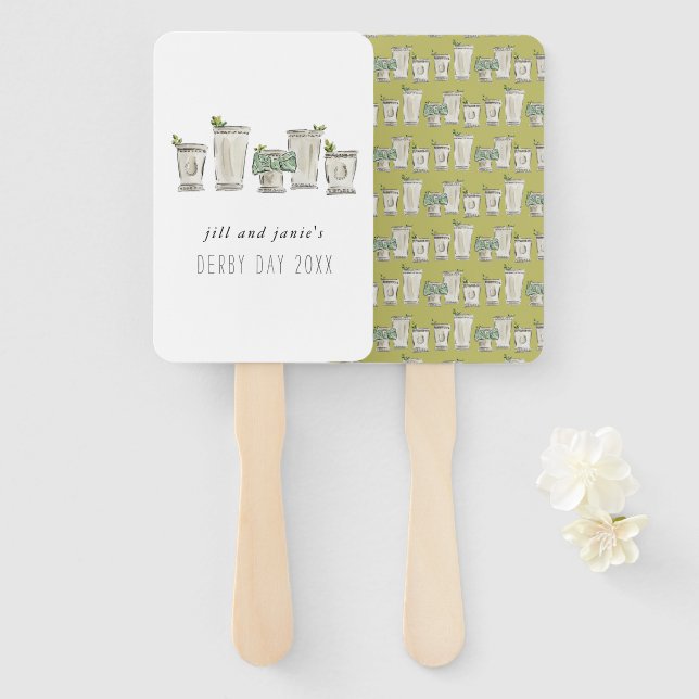 Abanico Mint Julep Horse Races Derby Day (Anverso y reverso)
