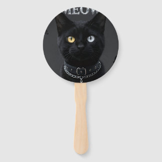 Abanico Místico Gótico: Estética de "Gato Negro y Cromo 'M