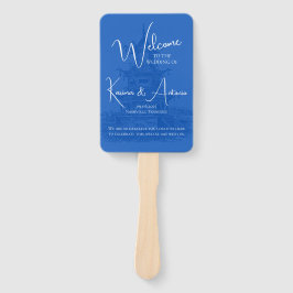 Abanico Moda Chinoiserie Pagoda Programa Boda Azul