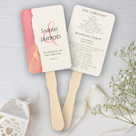 Abanico Moda Coral Pink Set de Fans Bodas