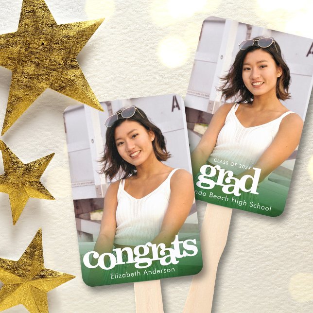 Abanico Moda de foto de graduación simple conservador verd (Subido por el creador)