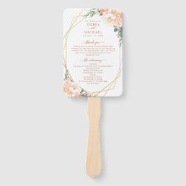 Abanico Moda Floral Rubor Gold Terracotta Wedding Program