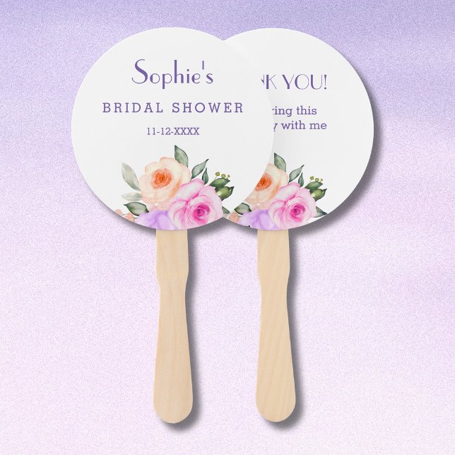 Abanico Moda Lilac Roses rosados Brillante Floral Bridal D (Subido por el creador)