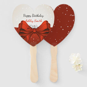 Abanico Moda moderna elegante cinta roja dulce 16